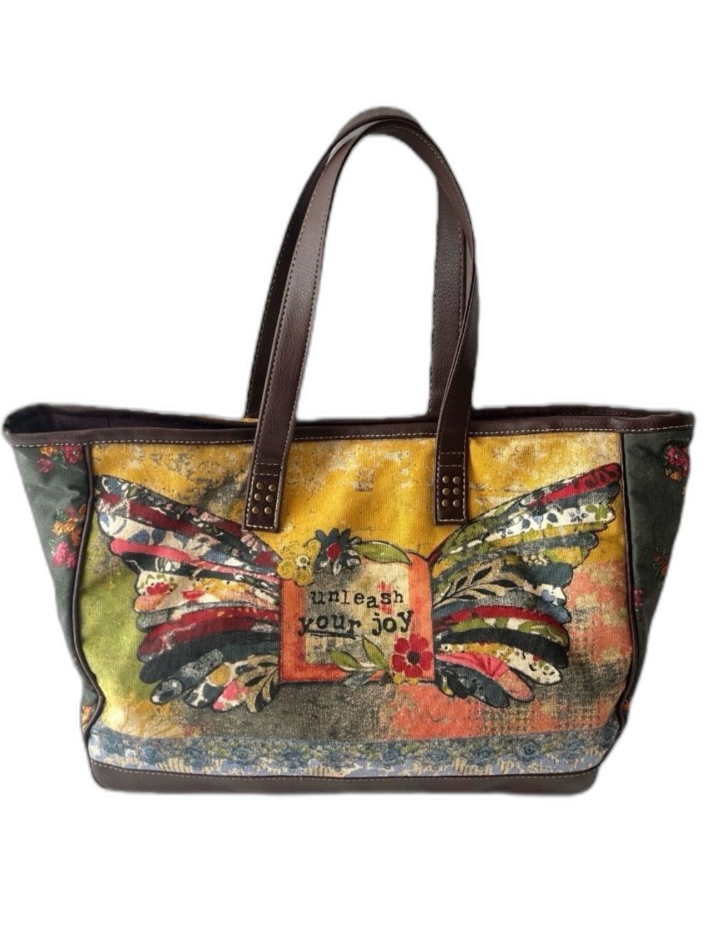 Kelly Rae Robert’s Unleash Your Joy Tote Bag Colorful Boho Floral  Inspirational